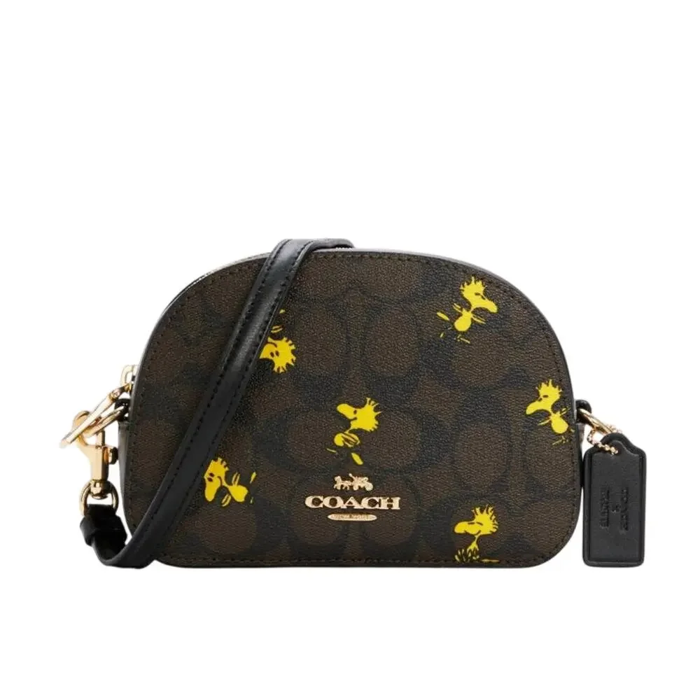 Coach Peanuts Mini Serena Crossbody Bag With Woodstock Print
